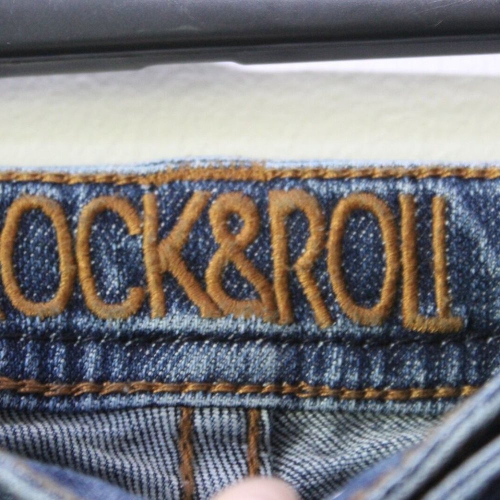 Rock & Roll Cowgirl High Rise Trouser Jeans Raw Hem Women's 36 x 32 H12958 - Picture 6 of 12